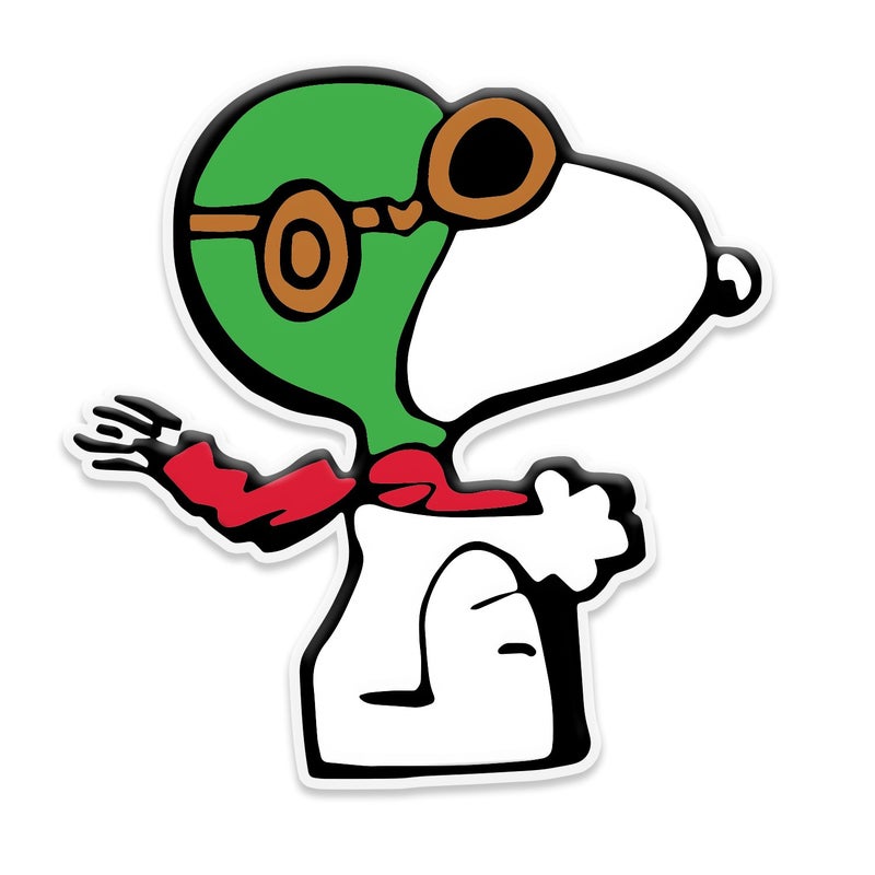 Red Baron Cartoon Dog Flying Window Laptop Car Sticker 5.5""